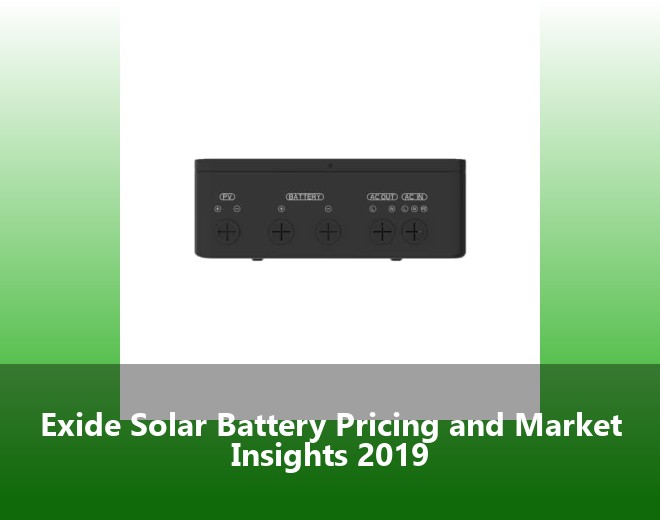 Exide Solar Battery Pricing and Market Insights 2019
